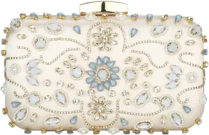 Tanpell Womens Crystal Beaded Evening Bag Wedding Clutch Purse