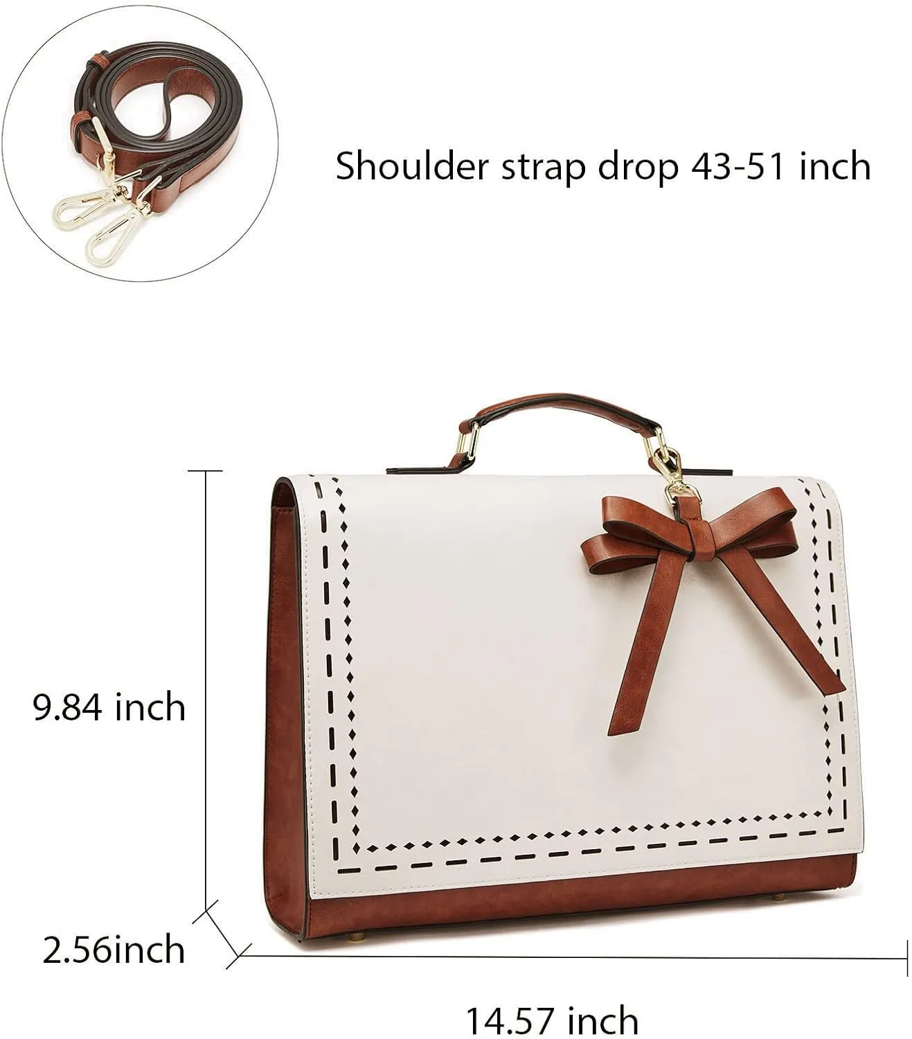 Telena Laptop Tote Bag for Women, 15.6 Inch Shoulder Tote Bag Leather Briefcase for Women, Large Capacity Handbag Bags