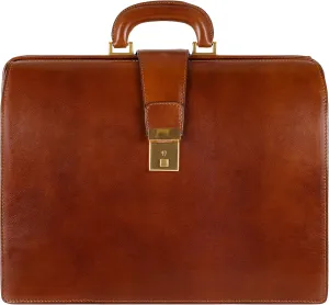 Time Resistance Leather Lawyer Briefcase - Italian Handmade Laptop Briefcase for Men and Women - Attache Case - Doctor Bag