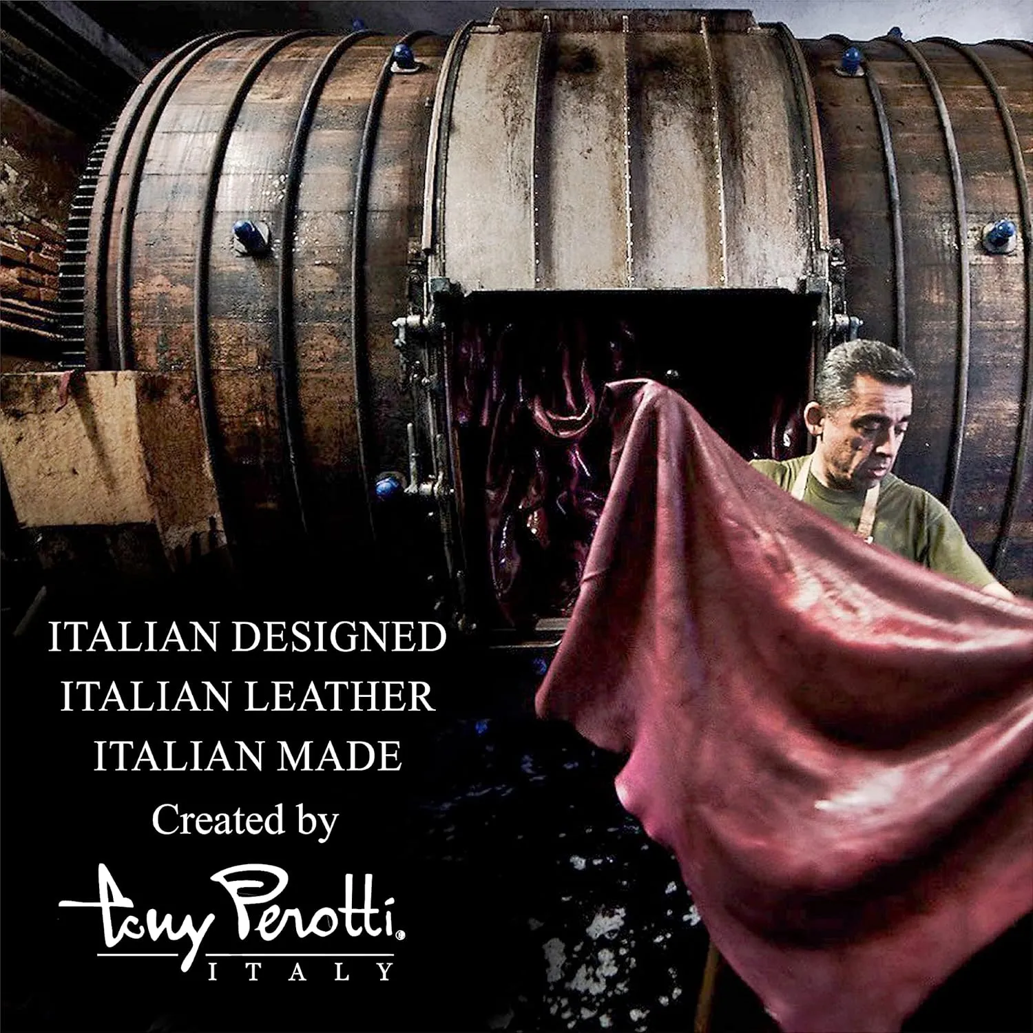 Tony Perotti Benevento Italian Leather Professional Briefcase for Men - Double-Compartment Lawyer's Hardcover Briefcases