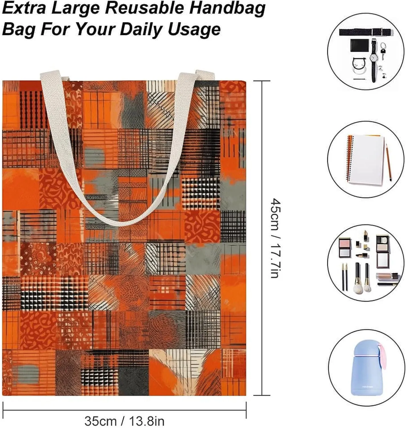 Tote Bag Laptop Handbag Wild Deer Grocery Bag Canvas Shoulder Bag Crossbody Bag for Travel