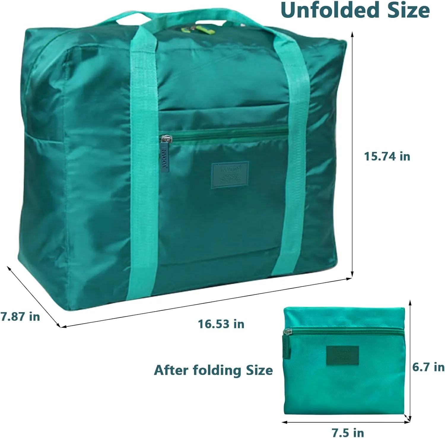 Travel Bag Foldable Luggage Bag for Spirit Airlines Tote Carry on Duffle Bag Sports Gym Water Resistant Personal Item Bag Weekender Overnight Bag (Green)