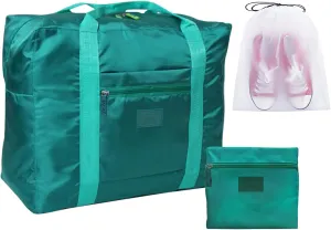 Travel Bag Foldable Luggage Bag for Spirit Airlines Tote Carry on Duffle Bag Sports Gym Water Resistant Personal Item Bag Weekender Overnight Bag (Green)