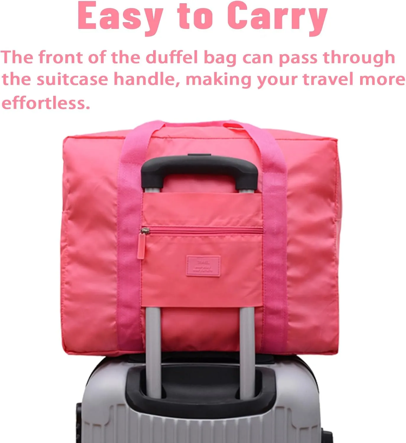 Travel Bag Foldable Luggage Bag for Spirit Airlines Tote Carry on Duffle Bag Sports Gym Water Resistant Personal Item Bag Weekender Overnight Bag (Red)