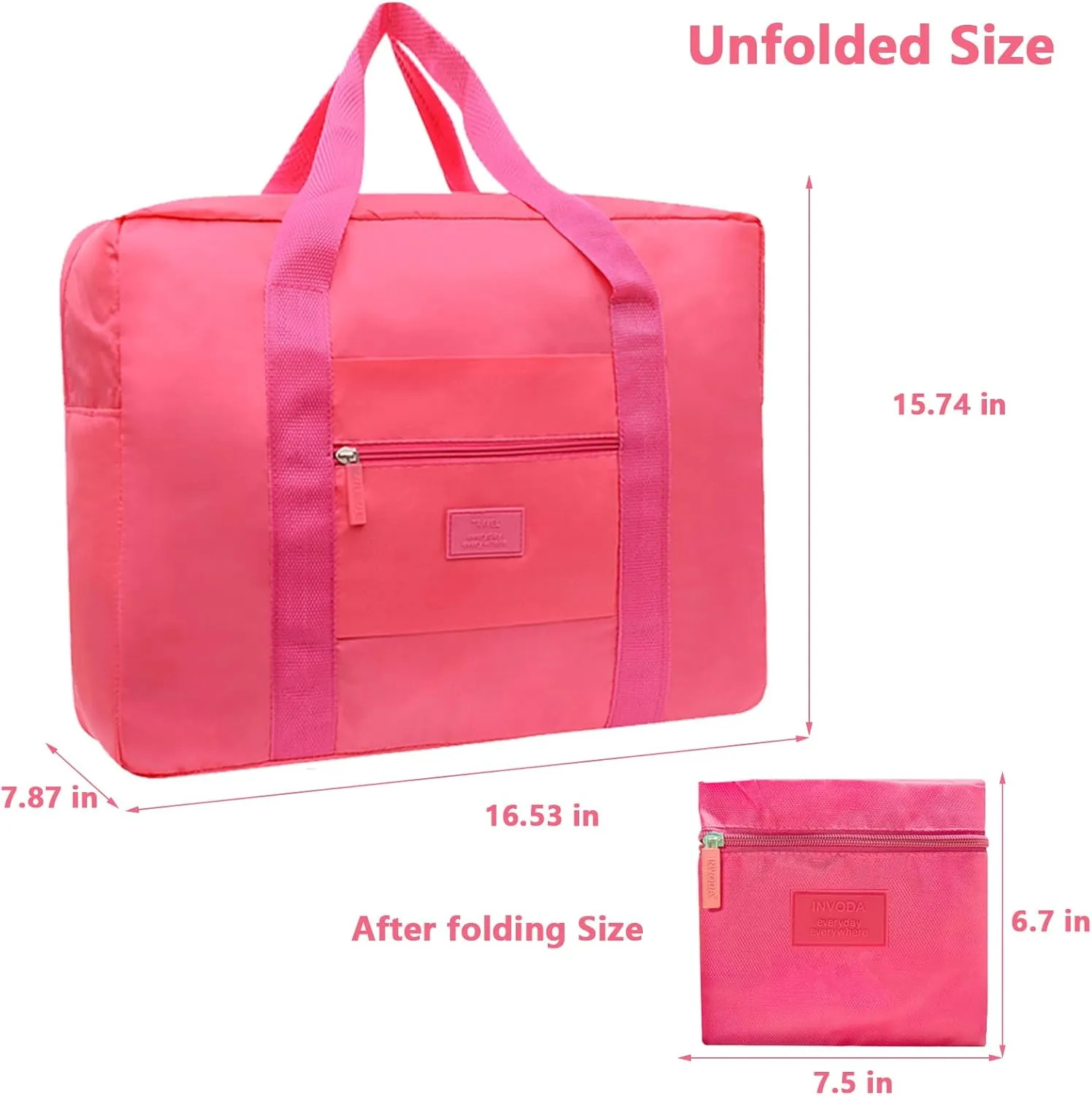 Travel Bag Foldable Luggage Bag for Spirit Airlines Tote Carry on Duffle Bag Sports Gym Water Resistant Personal Item Bag Weekender Overnight Bag (Red)