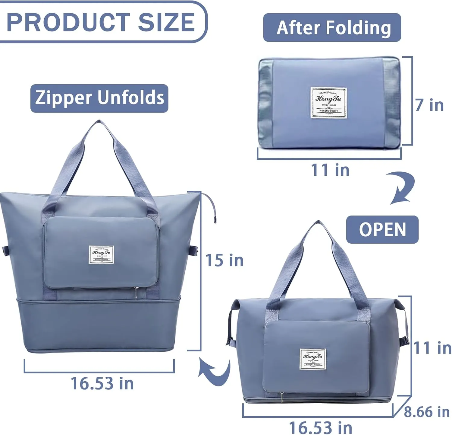 Travel Bag for Women Weekender Overnight Bag Carry on Sports Tote Gym Bag Waterproof Foldable Duffel Bag