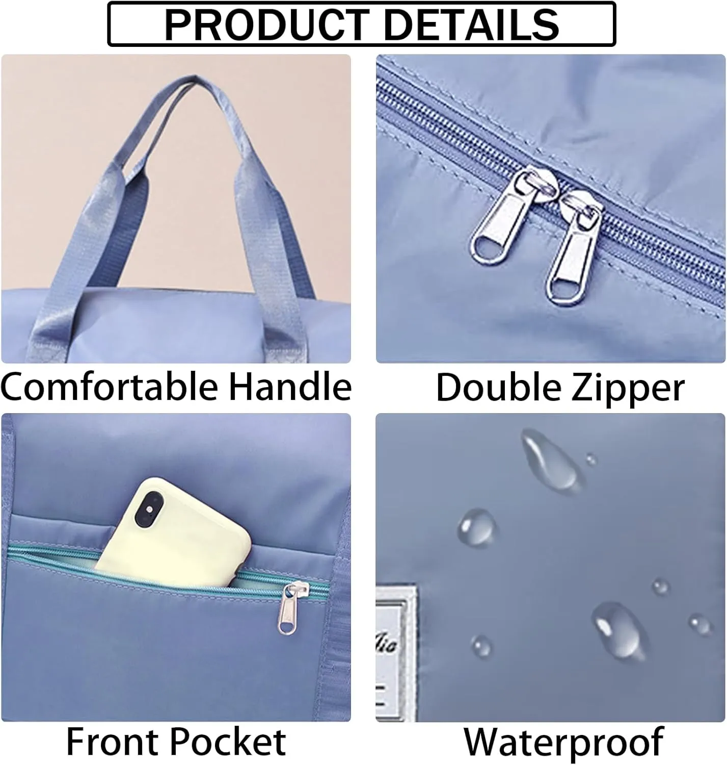 Travel Bag for Women Weekender Overnight Bag Carry on Sports Tote Gym Bag Waterproof Foldable Duffel Bag