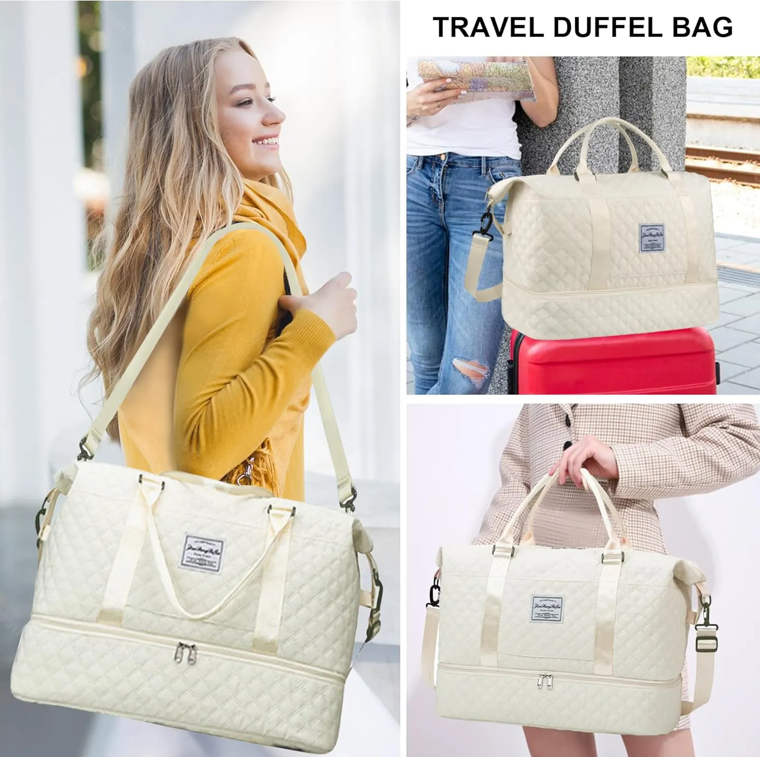 Travel Duffel Bag Weekender Overnight Bag for Women Carry On Gym Bag Travel Essentials