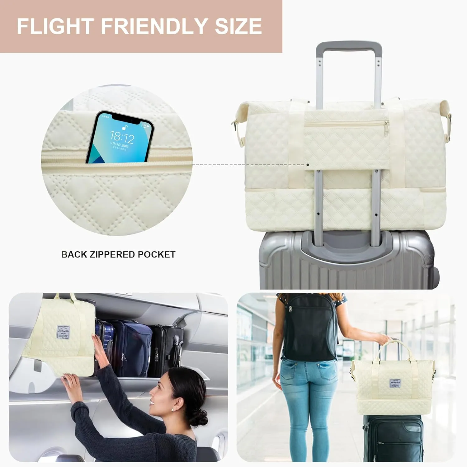 Travel Duffel Bag Weekender Overnight Bag for Women Carry On Gym Bag Travel Essentials