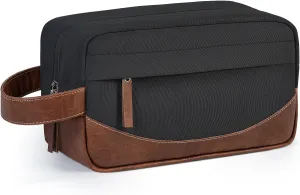 Travel Toiletry Bag for Men, Hanging Toiletry Organizer, Water Resistant Shaving Kit with Large Capacity for Travel Accessories (Black)