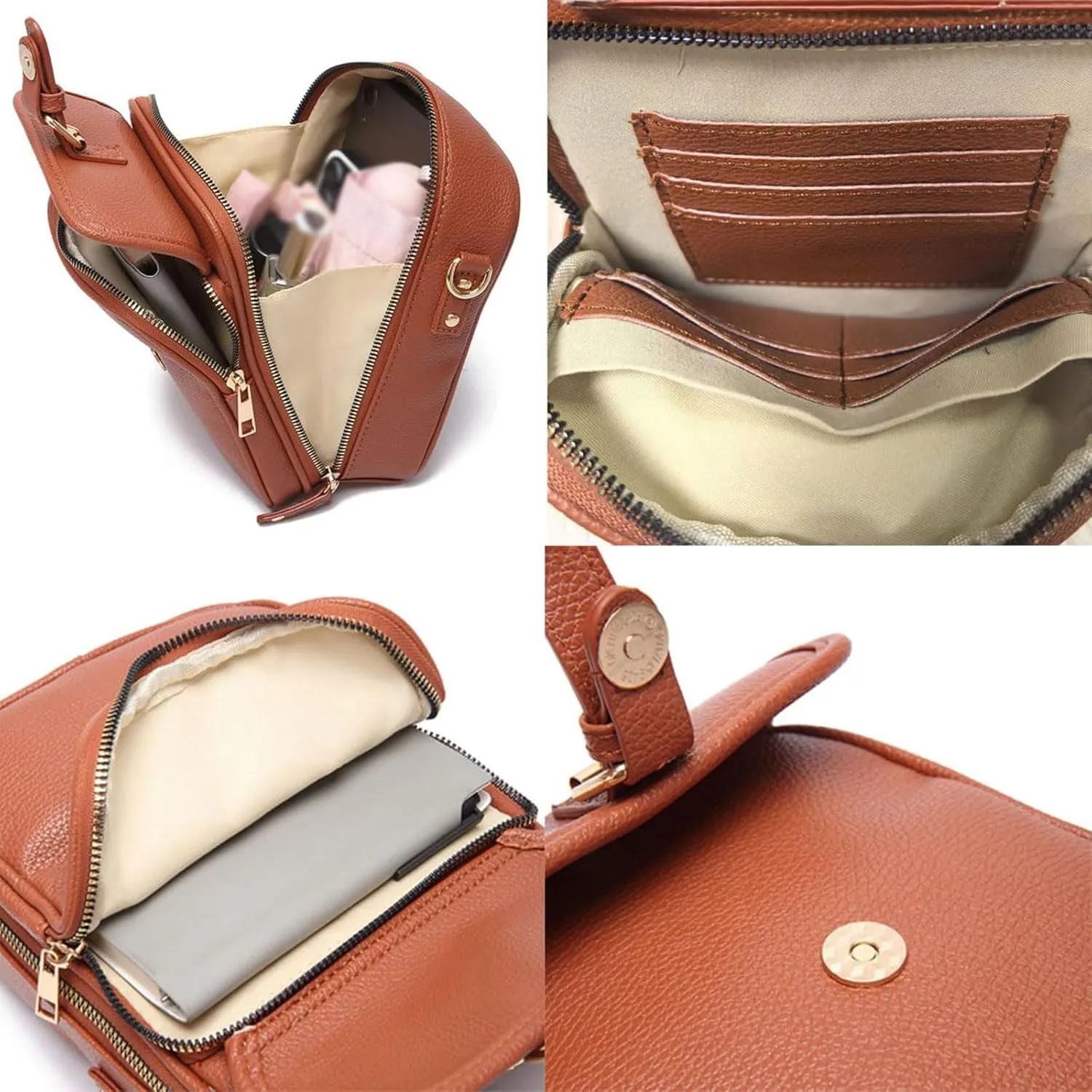 Treadcrck Crossbody Leather Bag, Vintage Mini Messenger Bag, Crossbody Bag with Card Slots
