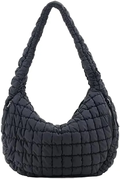 VAKAER Puffer Tote Bag for Women Quilted Crossbody Large Hobo Carryall Lightweight Padded Shoulder Bag for Travel Work