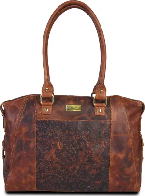 VALENCHI Leather Tote Bag For Women - Leather Handbags For Women - Trendy Ladies Shoulder Bag - Work, Travel