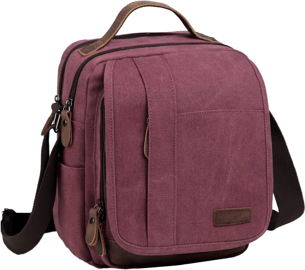 VASCHY Messenger Bag Small, Canvas Water Resistant Crossbody Shoulder Bag Purse for Men and Women