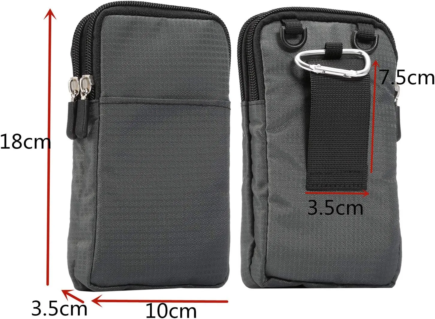 Vertical Phone Belt Purse, Cell Phone Shoulder Bag Mens, 6.9 Inch Mobile Phone Holster Waterproof Cellphone Pouch Neck Wallet Mini Crossbody Bag Outdoor Passport Packet with Carabiner and Belt Loop