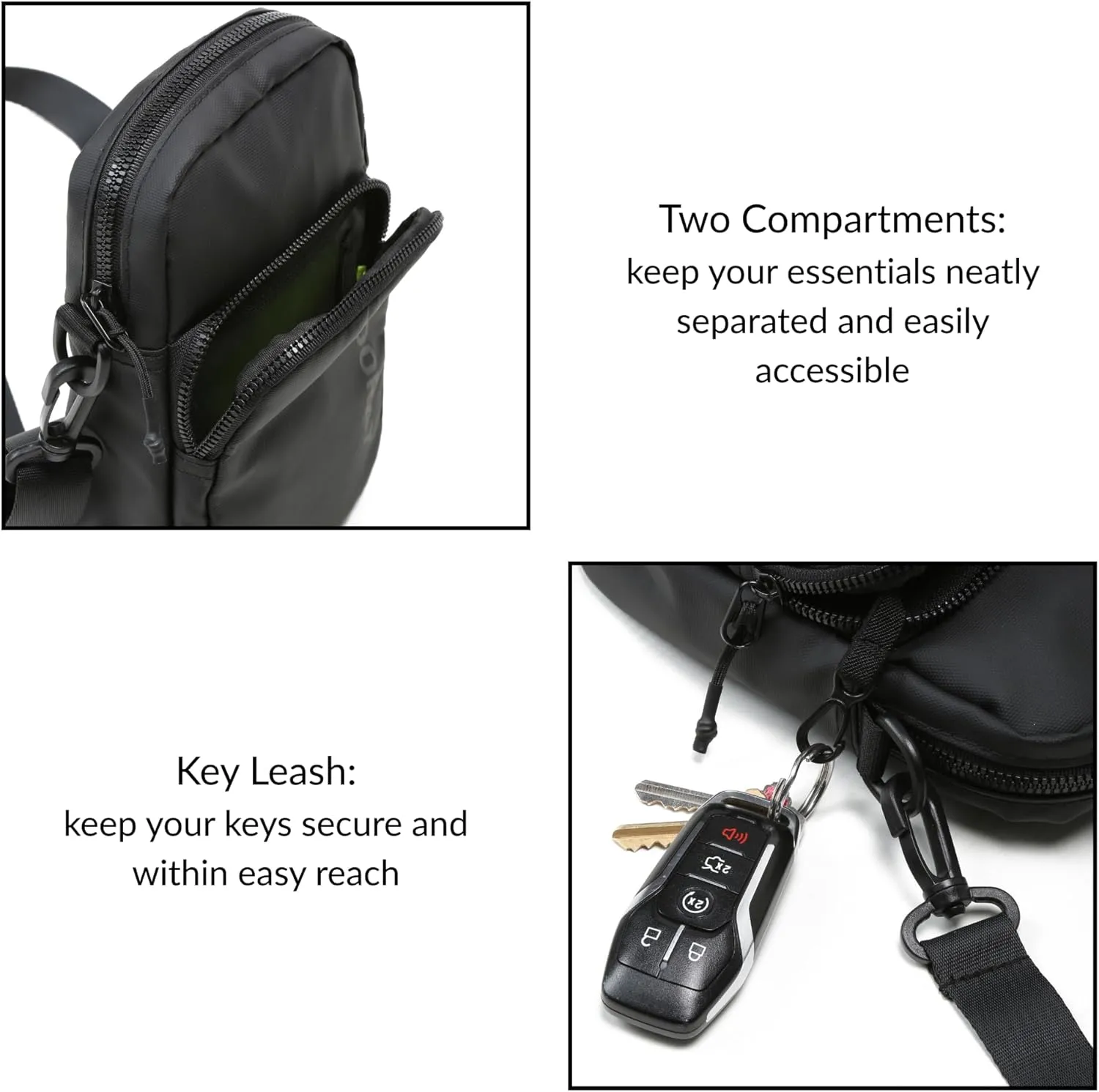 VOORAY 1L Lightweight Core Crossbody Bag  Adjustable Belt Bag for Gym & Travel