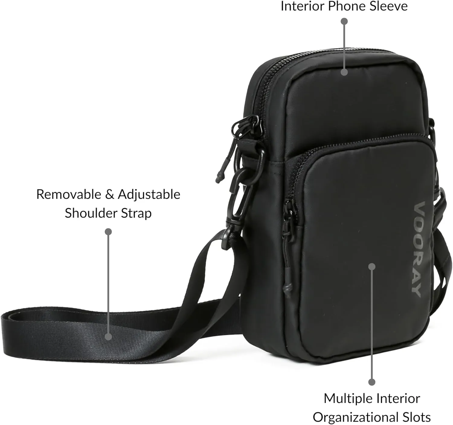 VOORAY 1L Lightweight Core Crossbody Bag  Adjustable Belt Bag for Gym & Travel