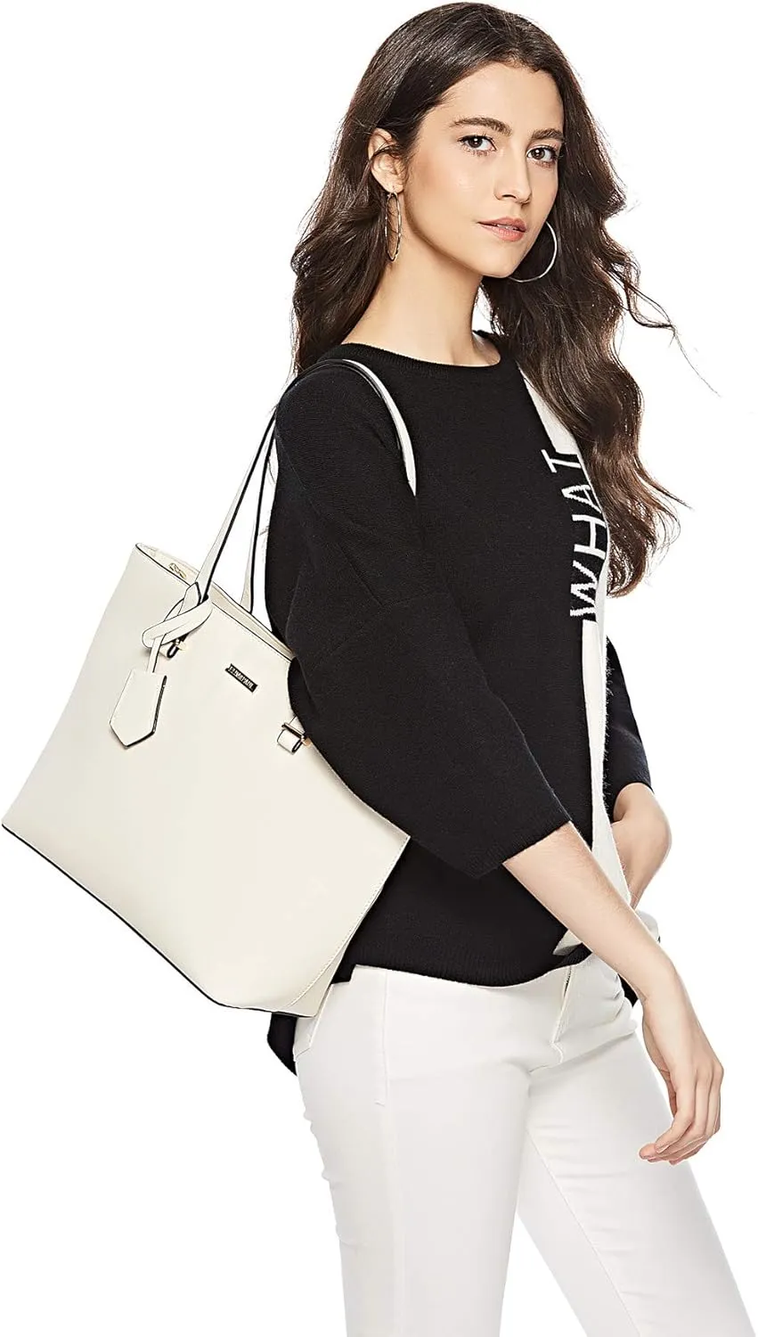 Women Fashion Synthetic Leather Handbags Tote Bag Shoulder Bag Top Handle Satchel Purse Set 4pcs