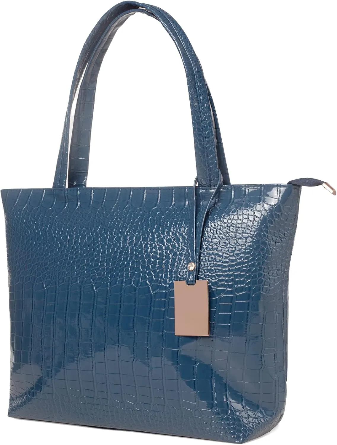 Womens Large Tote Shoulder Handbag Purse Travel Satchel Stylish Fuax Leather Crocodile Hobo Top Handle Bag