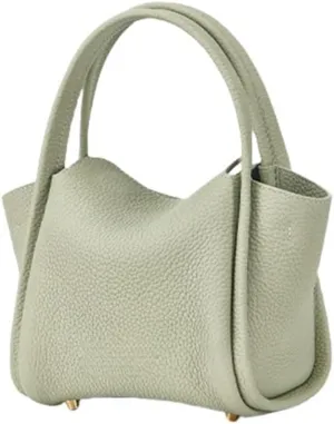 Womens Mini Cowhide Leather Bucket Bag Classic Shoulder Light Handbag Crossbody Fashion Wallet Slouchy High end Satchel