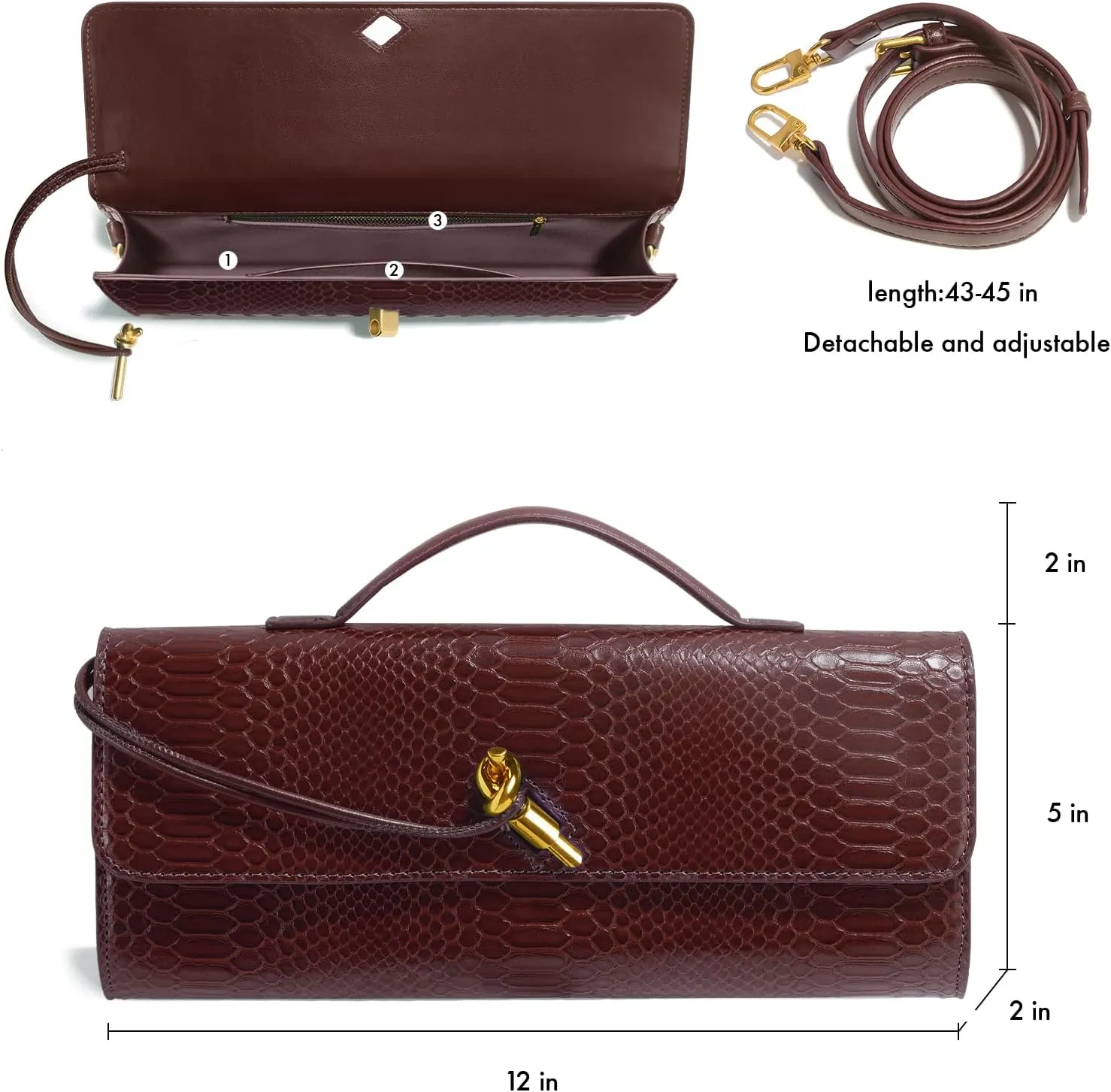 Woven Clutch Purses for Women, Formal Satchel Leather Evening Bag Shoulder Handbag