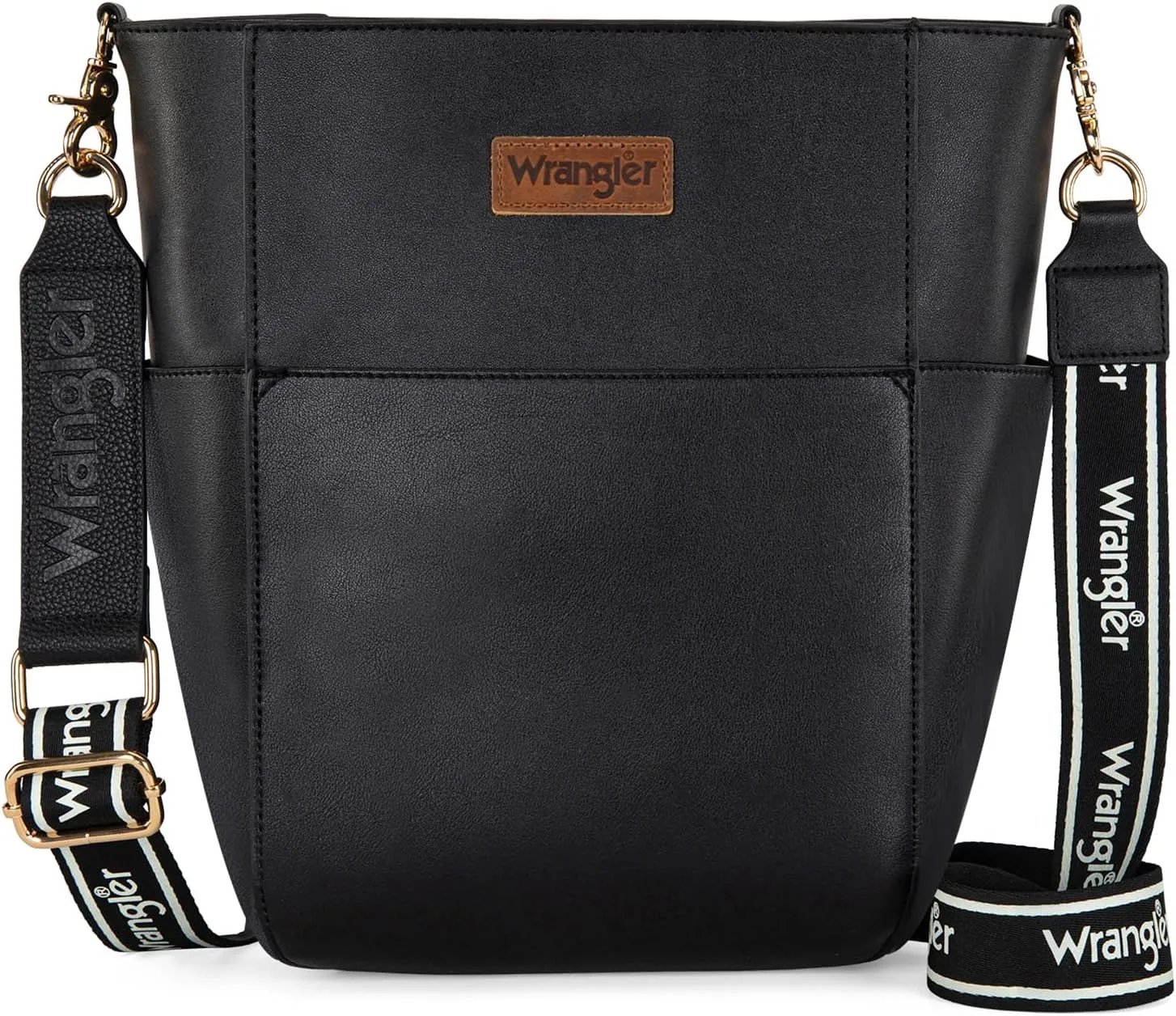 Wrangler MEDIUM Crossbody Bag for Women Vegan Leather Bucket Handbags with Guitar Strap