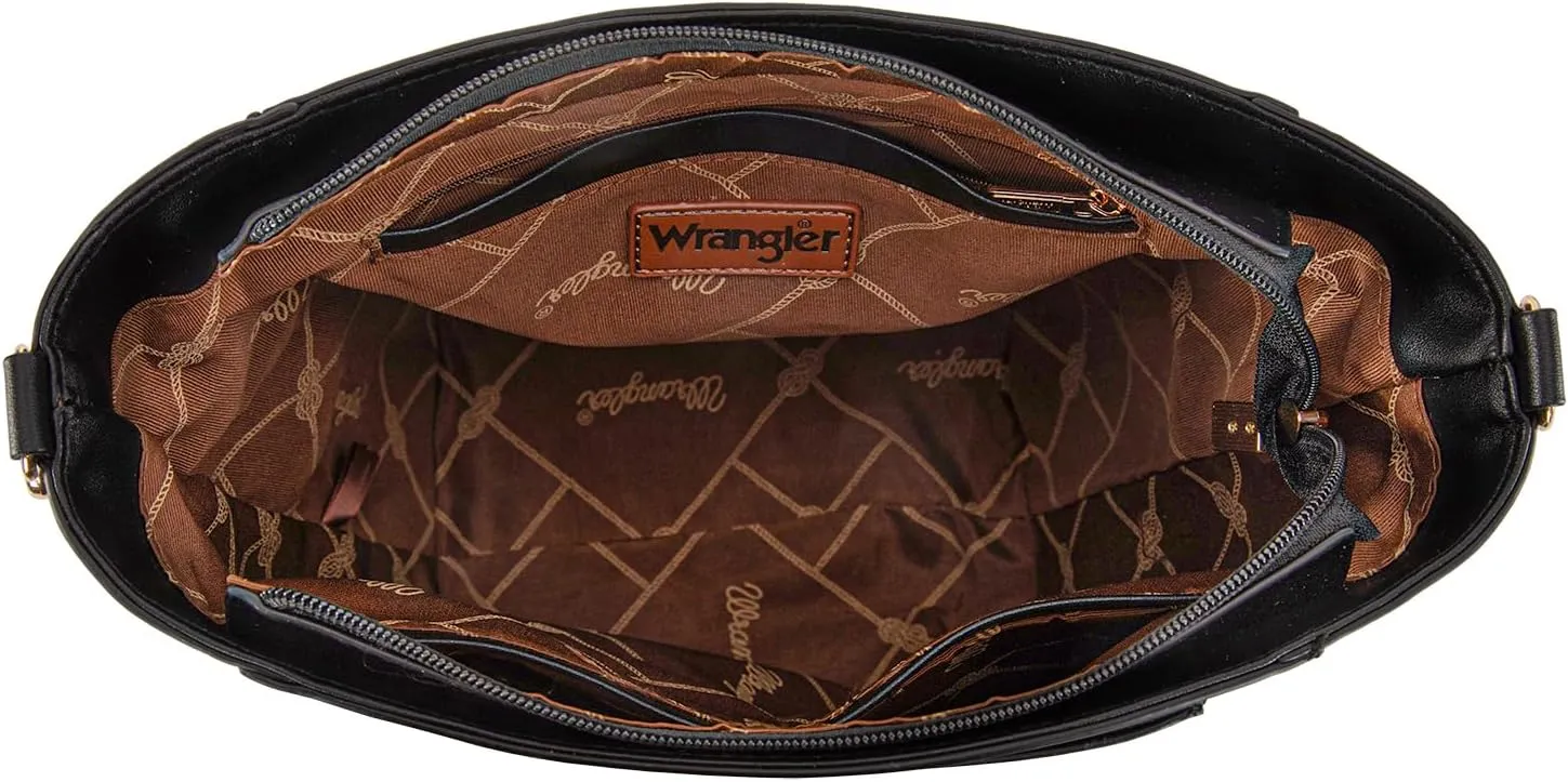 Wrangler MEDIUM Crossbody Bag for Women Vegan Leather Bucket Handbags with Guitar Strap