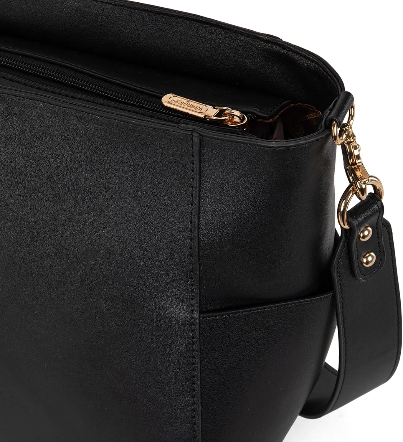 Wrangler MEDIUM Crossbody Bag for Women Vegan Leather Bucket Handbags with Guitar Strap
