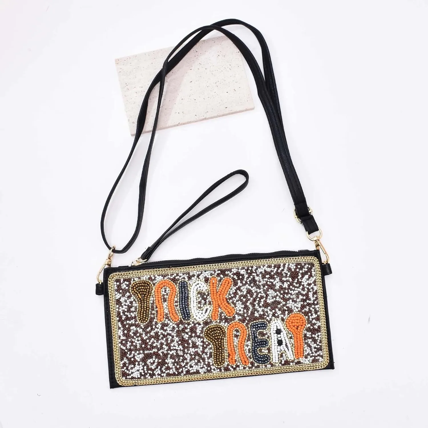 XPONNI Sequin Beaded Purse Boho Clutch Purses Women Small Leather Crossbody Bags Y2k Summer Fashion Cute Beach Purse