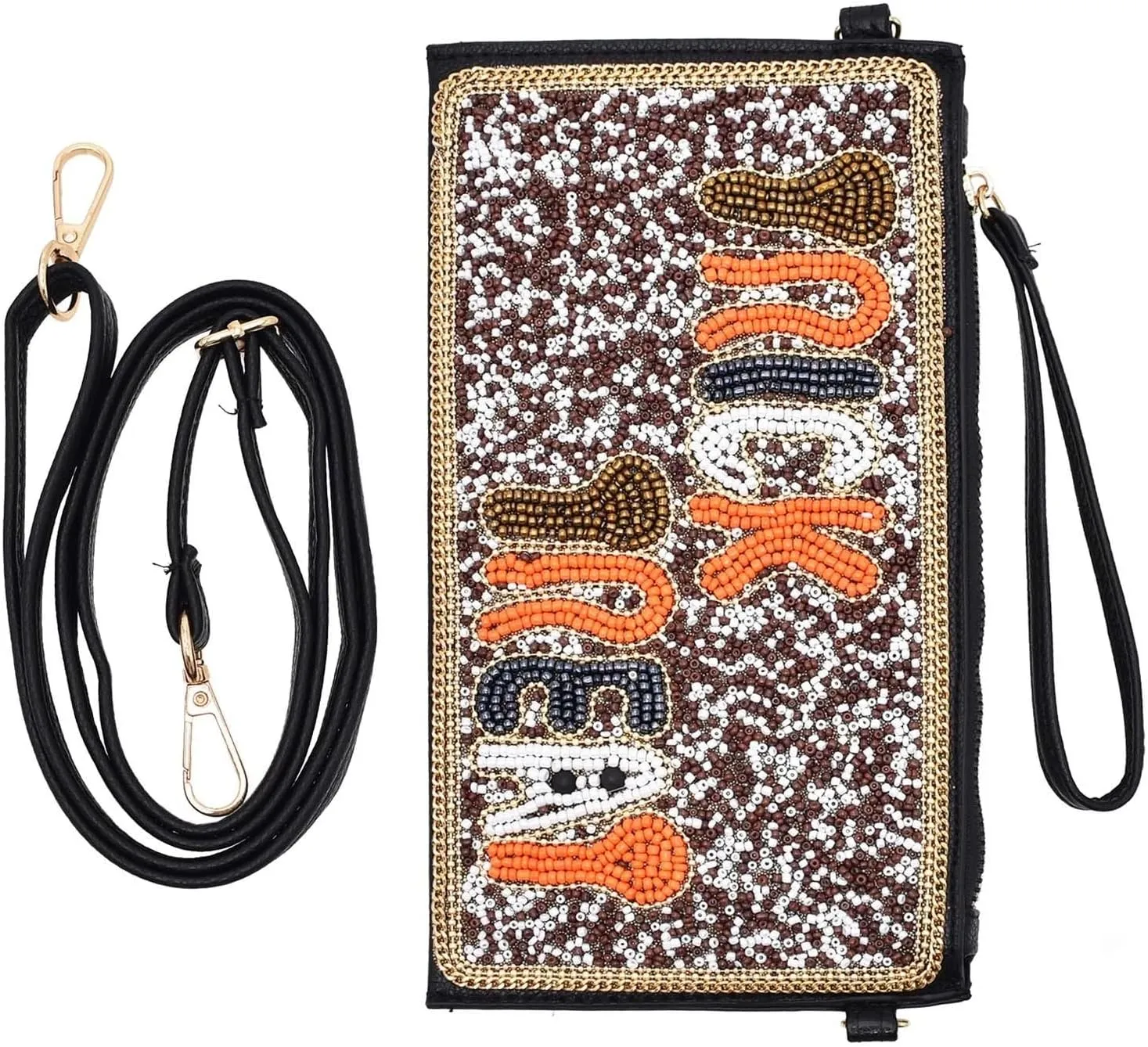 XPONNI Sequin Beaded Purse Boho Clutch Purses Women Small Leather Crossbody Bags Y2k Summer Fashion Cute Beach Purse